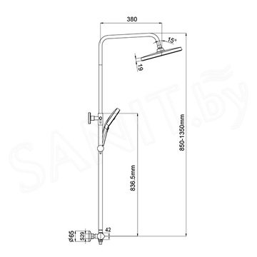 Душевая стойка Gappo G2403-48 с термостатом