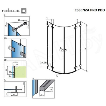 Душевой уголок Radaway Essenza Pro PDD Gold