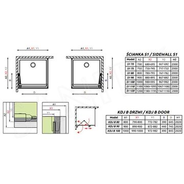 Душевой уголок Radaway Essenza New KDJ-B 90 + S1