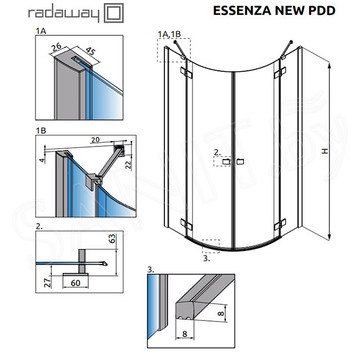 Душевой уголок Radaway Essenza New PDD Black