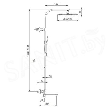 Душевая стойка Gappo G2483-50 с термостатом