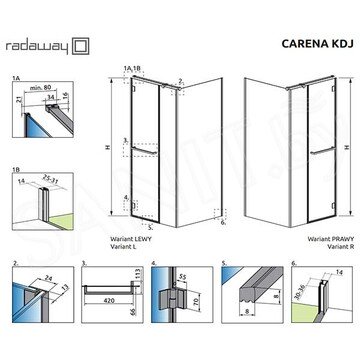 Душевой уголок Radaway Carena KDJ