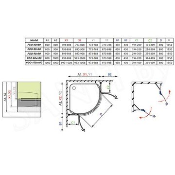 Душевой уголок Radaway Almatea PDD / PDD E