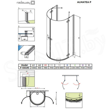 Душевой уголок Radaway Almatea P Graphite