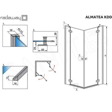 Душевой уголок Radaway Almatea KDD Graphite