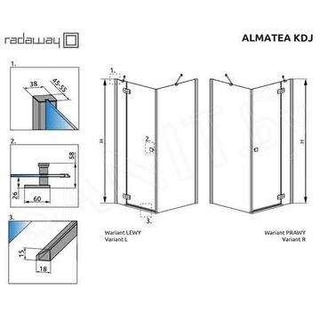 Душевой уголок Radaway Almatea KDJ Brown