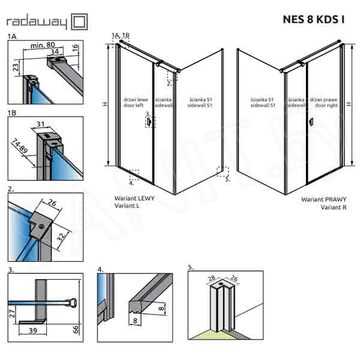 Фронтальная стенка Radaway Nes 8 KDS I Wall 403