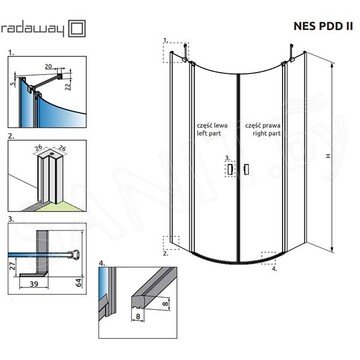 Душевой уголок Radaway Nes PDD II