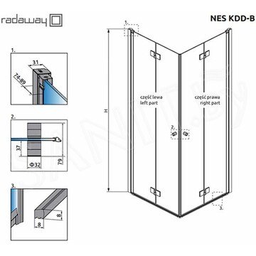 Душевой уголок Radaway Nes KDD B