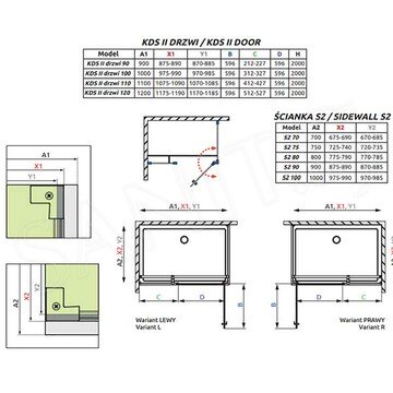 Душевой уголок Radaway Nes KDS II 100 + S2