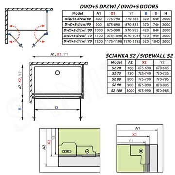 Душевой уголок Radaway Nes DWD+S 100 + S2