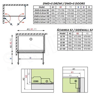 Душевой уголок Radaway Nes DWD+S 110 + S2