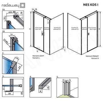 Душевой уголок Radaway Nes KDS I 100 + S3
