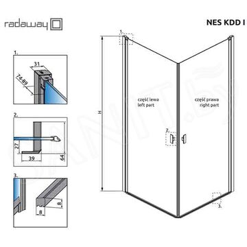 Душевой уголок Radaway Nes KDD I Black