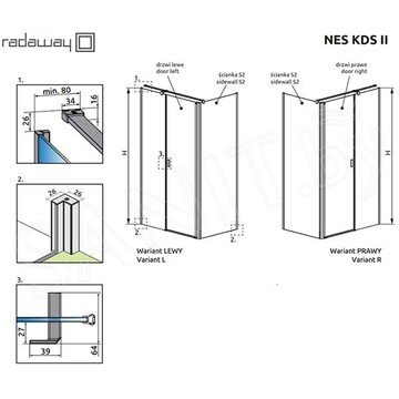 Душевой уголок Radaway Nes KDS II Black 100 + S2