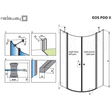 Душевой уголок Radaway Eos PDD II