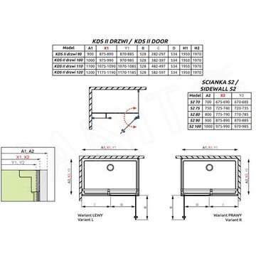 Душевой уголок Radaway Eos KDS II 90 + S2