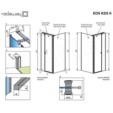 Душевой уголок Radaway Eos KDS II 110 + S2