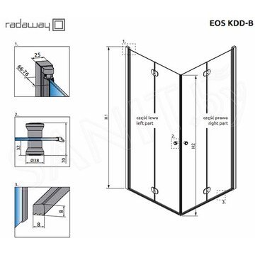 Душевой уголок Radaway Eos KDD B