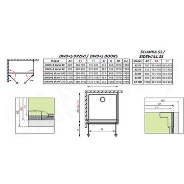 Душевой уголок Radaway Eos DWD+S 100 + S3