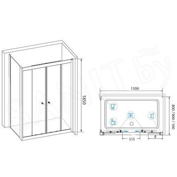 Душевой уголок RGW Classic CL-43-1 130 (CL-10+Z-060-1)