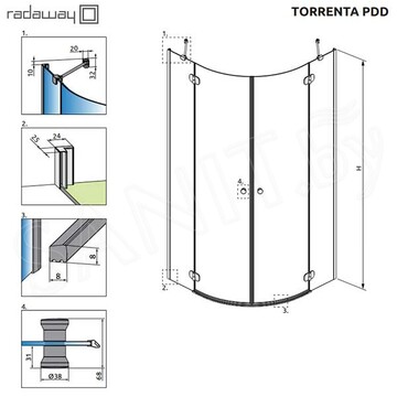 Душевой уголок Radaway Torrenta PDD / PDD E