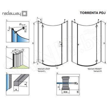 Душевой уголок Radaway Torrenta PDJ