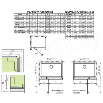 Душевой уголок Radaway Torrenta KDJ 120 + S1