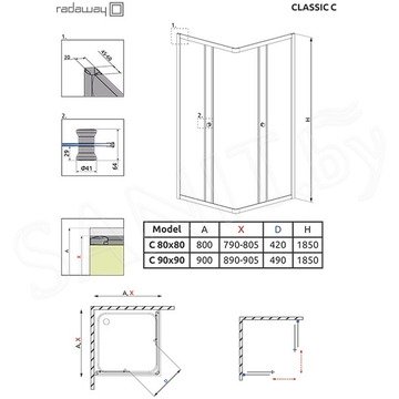 Душевой уголок Radaway Classic C Graphite