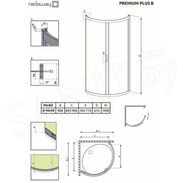 Душевой уголок Radaway Premium Plus B Fabric