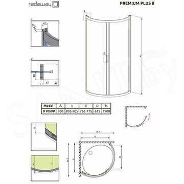 Душевой уголок Radaway Premium Plus B Brown