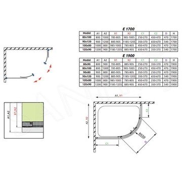 Душевой уголок Radaway Premium Plus E 1700 Sateen