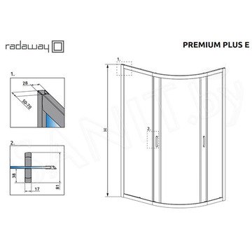 Душевой уголок Radaway Premium Plus E 1700 Brown