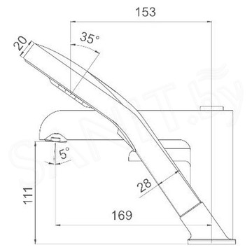 Смеситель на борт ванны Gappo G1103-6