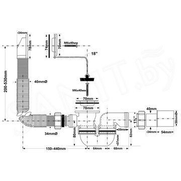 Сифон для ванны McAlpine HC30-EX