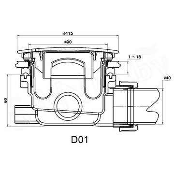 Сифон для душевого поддона RGW Velplex QYD-01 бронза