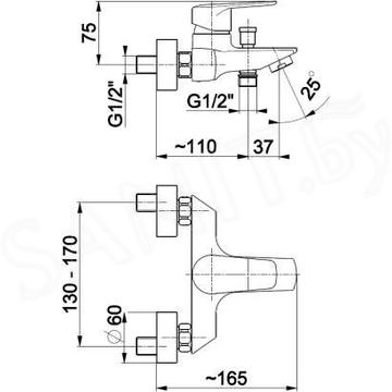 Смеситель для ванны Armatura German 4514-010-00