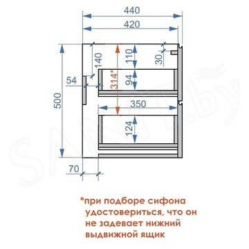 Тумба под умывальник Vela Бриз подвесная 65 / 75 / 80 / 90 / 100 / 120 Elen