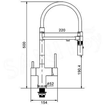 Смеситель для кухонной мойки Rose R958L под фильтр