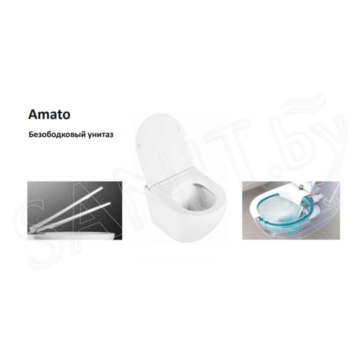 Комплект инсталляции TECEbase kit 9400401S (9400412) c кнопкой и унитазом Taliente Amato AM25010