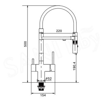 Смеситель для кухонной мойки Rose R958T под фильтр