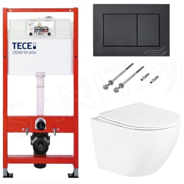 Система инсталляции для унитаза TECEbase kit c кнопкой 9240407 и унитазом Taliente Amato AM25010