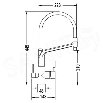 Смеситель для кухонной мойки Rose R658E под фильтр