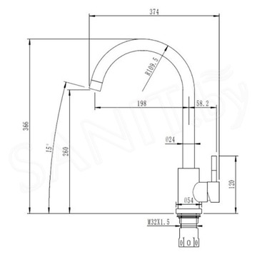 Смеситель для кухонной мойки Arfeka AF SD-03SS304 Black Grafit