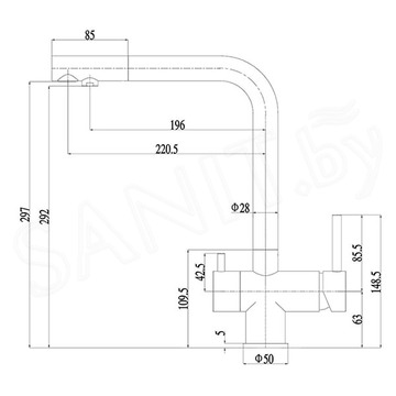 Смеситель для кухонной мойки Arfeka AF SDS-03SS304 Black Grafit под фильтр