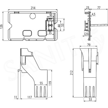 Комплект инсталляции AlcaPlast AM101/1120 Sadromodul с ароматизатором, кнопкой M670 / M671 / M672 и унитазом Roxen Antares 530185-02