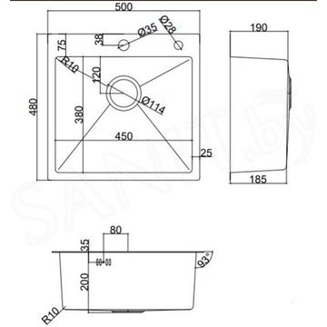 Кухонная мойка Avina Zepein ZP5048 с коландером и дозатором
