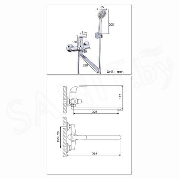 Смеситель для ванны Gappo Hanm G2235