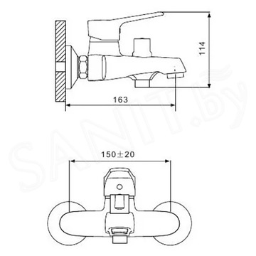 Смеситель для ванны Gappo Vantto G3236
