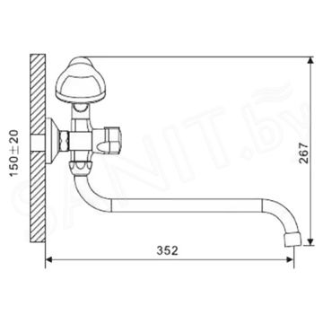 Смеситель для ванны Gappo G2244